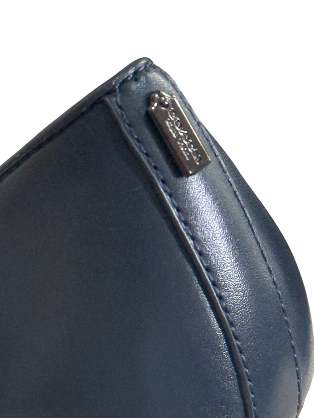 COACH Waverly Navy Leather Pointed-Toe Pumps w Ball Chain Trim! Size 8.5 EUC!! - Picture 13 of 15